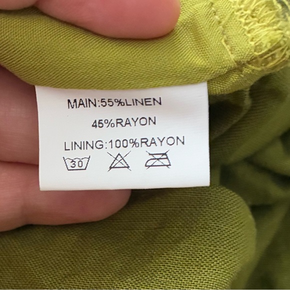 Sovere Women’s Green Bell Sleeve Wrap Linen Blend Top S - Picture 12 of 14
